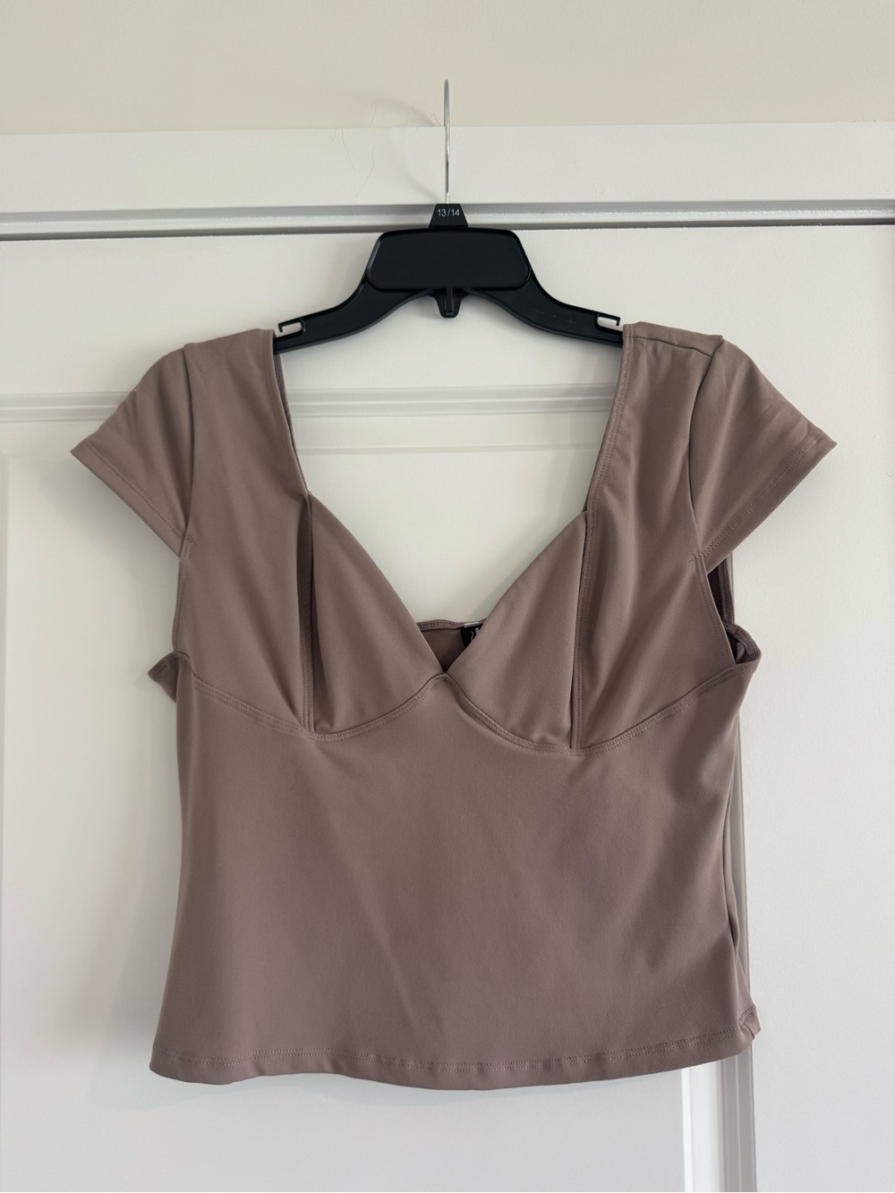 Women's Trendy Queen Taupe Crop Top with V-Neck